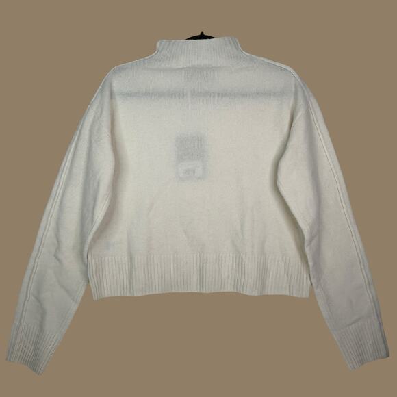 Everlane The Good Merino Wool Mock Neck Sweater Bone Women's XS NWT FLAWS - Picture 7 of 16